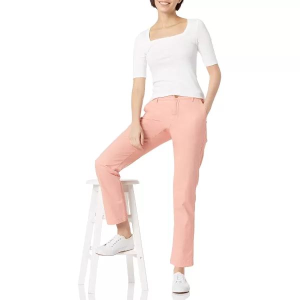 Amazon Essentials Womens Classic StraightFit Stretch Twill Chino PantCoral Pink