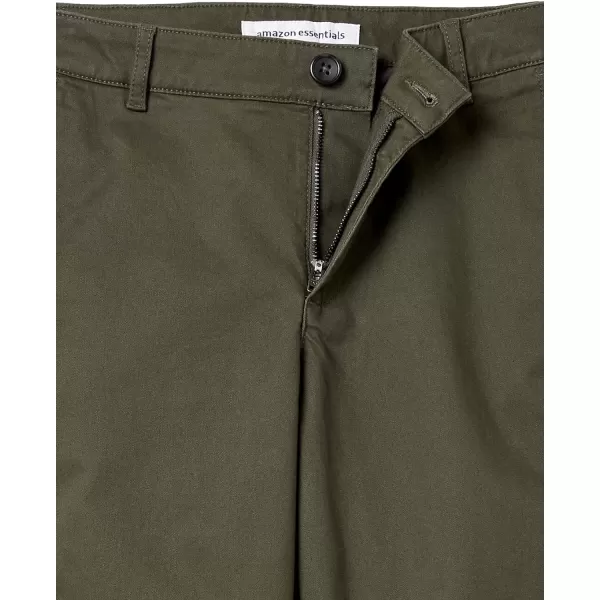 Amazon Essentials Womens Classic StraightFit Stretch Twill Chino PantDark Olive