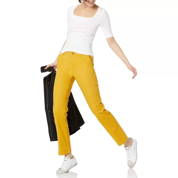 Amazon Essentials Womens Classic StraightFit Stretch Twill Chino PantDark Yellow