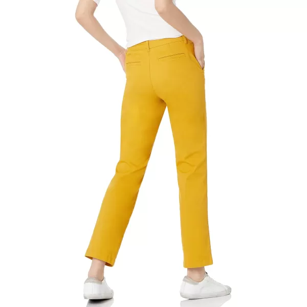 Amazon Essentials Womens Classic StraightFit Stretch Twill Chino PantDark Yellow