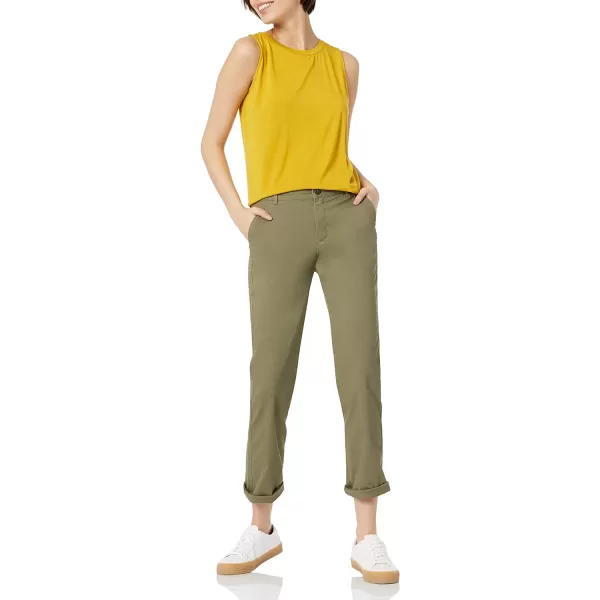 Amazon Essentials Womens Classic StraightFit Stretch Twill Chino PantWashed Olive