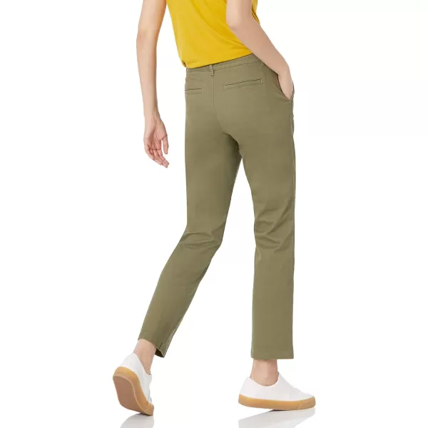 Amazon Essentials Womens Classic StraightFit Stretch Twill Chino PantWashed Olive