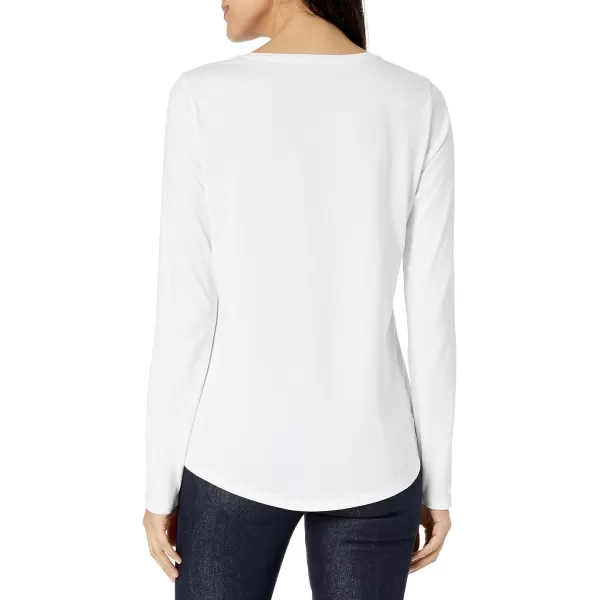 Amazon Essentials Womens ClassicFit 100 Cotton LongSleeve Crewneck TShirtWhite