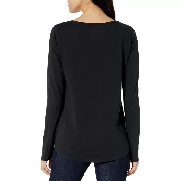 Amazon Essentials Womens ClassicFit 100 Cotton LongSleeve VNeck TShirtBlack