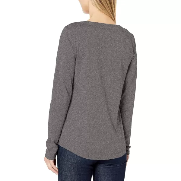 Amazon Essentials Womens ClassicFit 100 Cotton LongSleeve VNeck TShirtCharcoal Heather