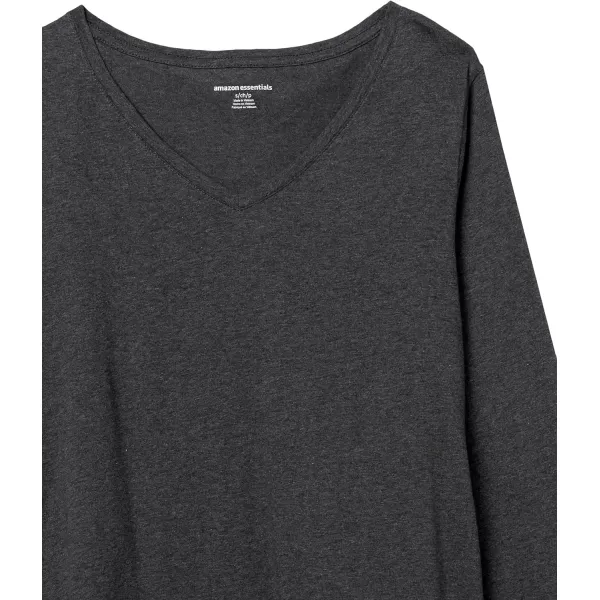 Amazon Essentials Womens ClassicFit 100 Cotton LongSleeve VNeck TShirtCharcoal Heather