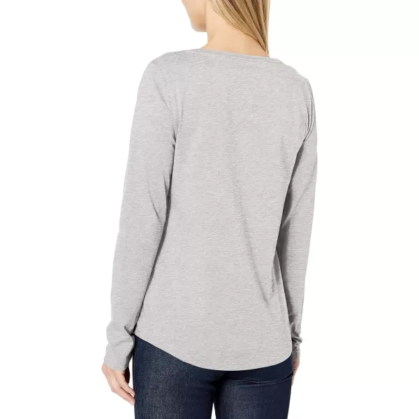 Amazon Essentials Womens ClassicFit 100 Cotton LongSleeve VNeck TShirtLight Grey Heather