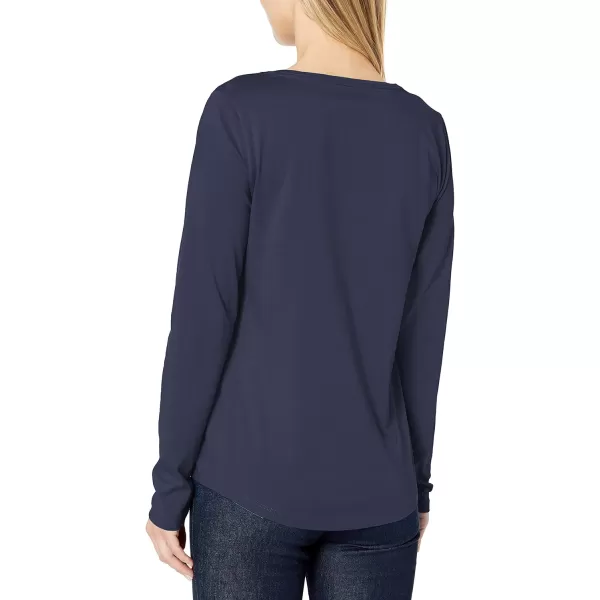 Amazon Essentials Womens ClassicFit 100 Cotton LongSleeve VNeck TShirtNavy