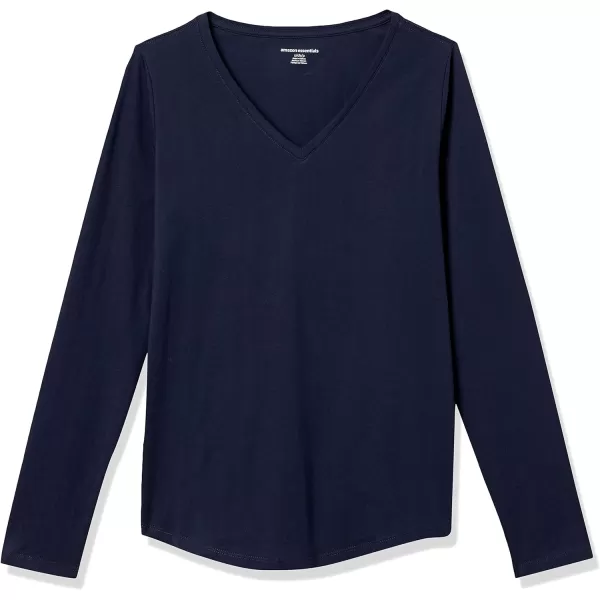 Amazon Essentials Womens ClassicFit 100 Cotton LongSleeve VNeck TShirtNavy