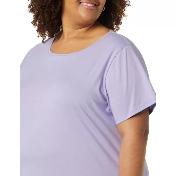 Amazon Essentials Womens ClassicFit 100 Cotton ShortSleeve Crewneck TShirt Available in Plus Size Pack of 2BlackLavender