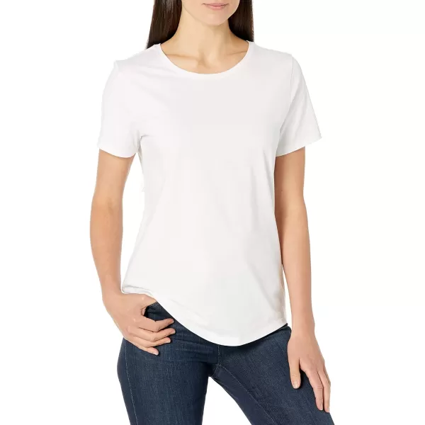 Amazon Essentials Womens ClassicFit 100 Cotton ShortSleeve Crewneck TShirt Available in Plus Size Pack of 2White