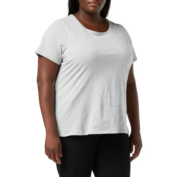 Amazon Essentials Womens ClassicFit 100 Cotton ShortSleeve Crewneck TShirt Available in Plus Size Pack of 2WhiteLight Grey Heather