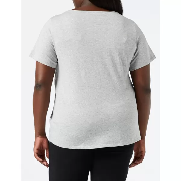 Amazon Essentials Womens ClassicFit 100 Cotton ShortSleeve Crewneck TShirt Available in Plus Size Pack of 2WhiteLight Grey Heather