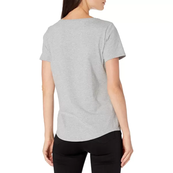 Amazon Essentials Womens ClassicFit 100 Cotton ShortSleeve VNeck TShirt Available in Plus Size Pack of 2Coral PinkLight Grey Heather