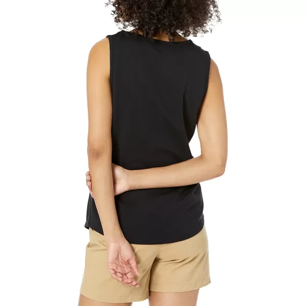 Amazon Essentials Womens ClassicFit 100 Cotton Sleeveless Tank Top Pack of 2Black