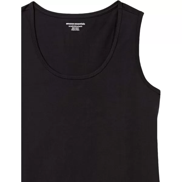 Amazon Essentials Womens ClassicFit 100 Cotton Sleeveless Tank Top Pack of 2Black