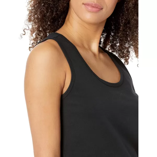 Amazon Essentials Womens ClassicFit 100 Cotton Sleeveless Tank Top Pack of 2BlackWhite