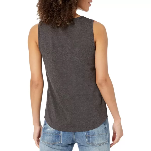 Amazon Essentials Womens ClassicFit 100 Cotton Sleeveless Tank Top Pack of 2Charcoal HeatherLight Grey Heather