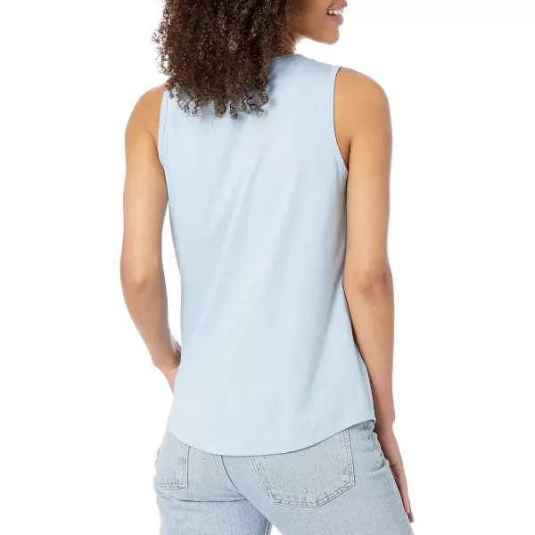 Amazon Essentials Womens ClassicFit 100 Cotton Sleeveless Tank Top Pack of 2GreenLight Blue