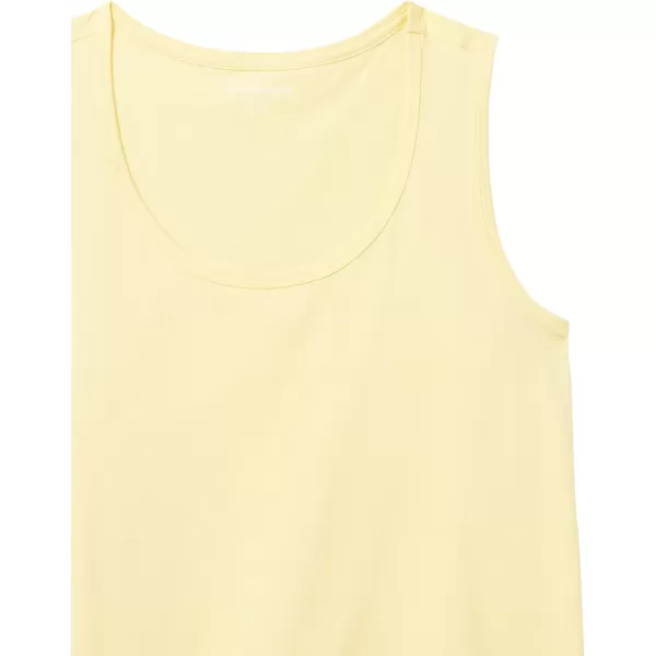 Amazon Essentials Womens ClassicFit 100 Cotton Sleeveless Tank Top Pack of 2Light YellowGolden Yellow