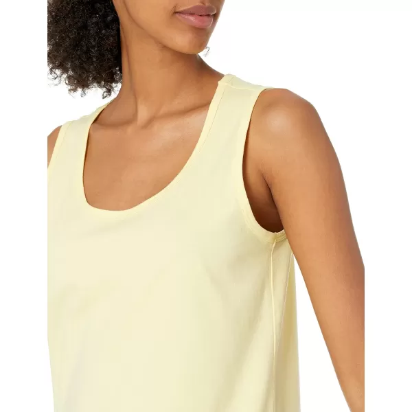 Amazon Essentials Womens ClassicFit 100 Cotton Sleeveless Tank Top Pack of 2Light YellowGolden Yellow