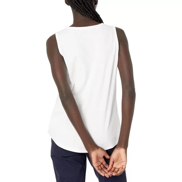 Amazon Essentials Womens ClassicFit 100 Cotton Sleeveless Tank Top Pack of 2White