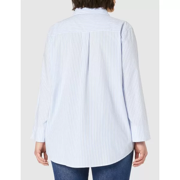 Amazon Essentials Womens ClassicFit 34 Sleeve Poplin ShirtFrench Blue Stripe