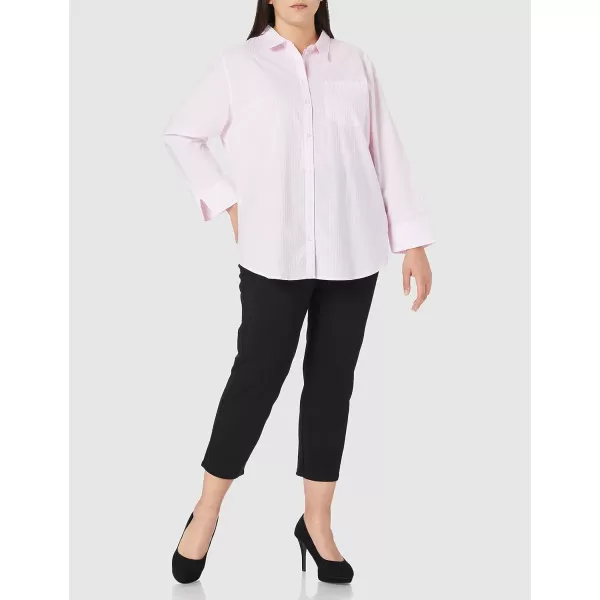 Amazon Essentials Womens ClassicFit 34 Sleeve Poplin ShirtPink Stripe