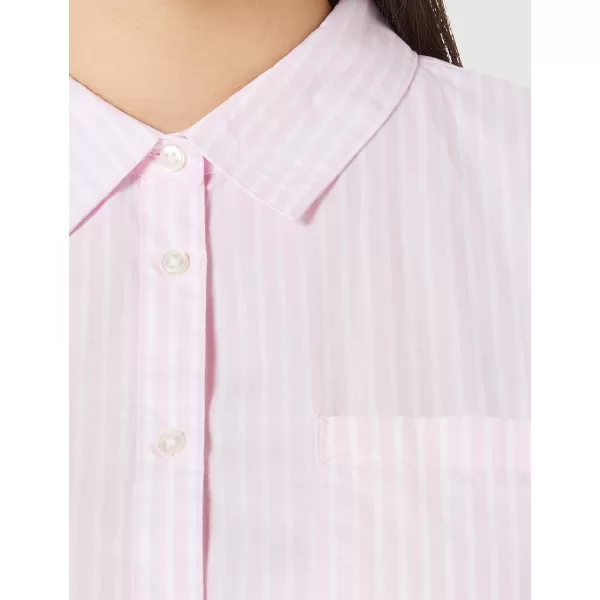 Amazon Essentials Womens ClassicFit 34 Sleeve Poplin ShirtPink Stripe