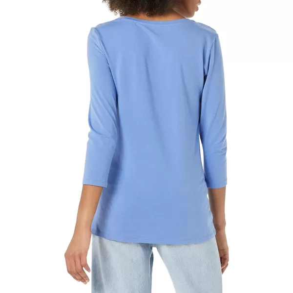 Amazon Essentials Womens ClassicFit 34 Sleeve VNeck TShirt Available in Plus Size Multipacks1 Blue