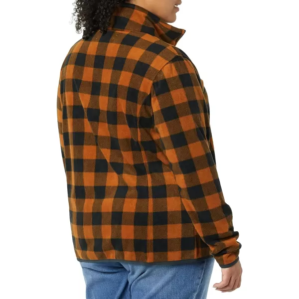 Amazon Essentials Womens ClassicFit FullZip Polar Soft Fleece Jacket Available in Plus SizePolyester Black Buffalo Plaid