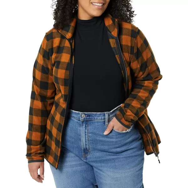 Amazon Essentials Womens ClassicFit FullZip Polar Soft Fleece Jacket Available in Plus SizePolyester Black Buffalo Plaid