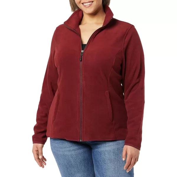 Amazon Essentials Womens ClassicFit FullZip Polar Soft Fleece Jacket Available in Plus SizePolyester Burgundy