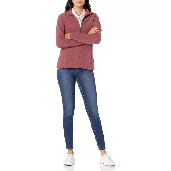 Amazon Essentials Womens ClassicFit FullZip Polar Soft Fleece Jacket Available in Plus SizePolyester Burgundy Heather