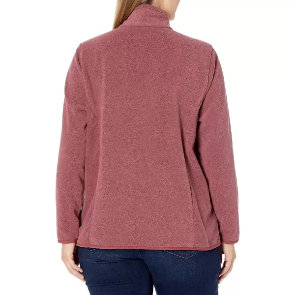 Amazon Essentials Womens ClassicFit FullZip Polar Soft Fleece Jacket Available in Plus SizePolyester Burgundy Heather