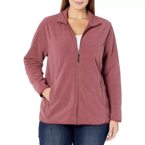 Amazon Essentials Womens ClassicFit FullZip Polar Soft Fleece Jacket Available in Plus SizePolyester Burgundy Heather