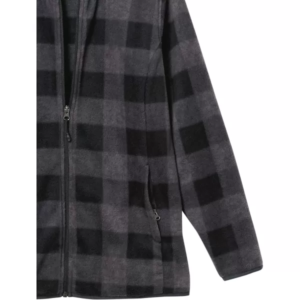 Amazon Essentials Womens ClassicFit FullZip Polar Soft Fleece Jacket Available in Plus SizePolyester Charcoal Buffalo Plaid