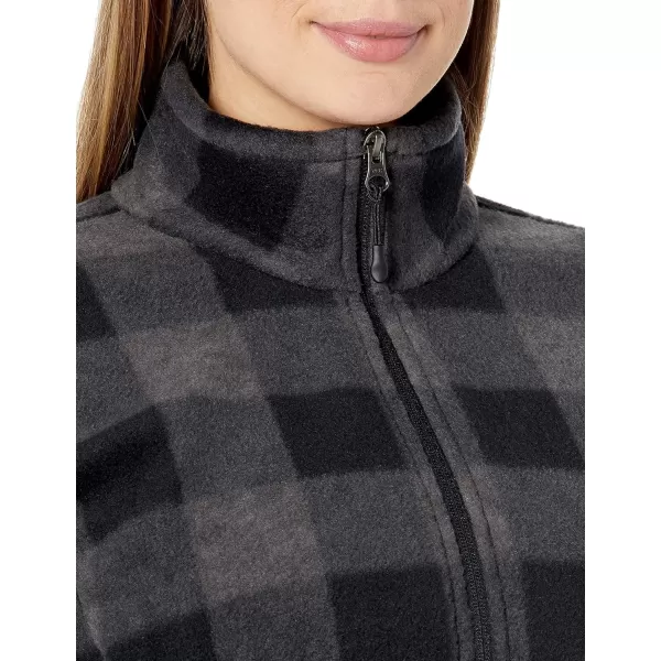 Amazon Essentials Womens ClassicFit FullZip Polar Soft Fleece Jacket Available in Plus SizePolyester Charcoal Buffalo Plaid