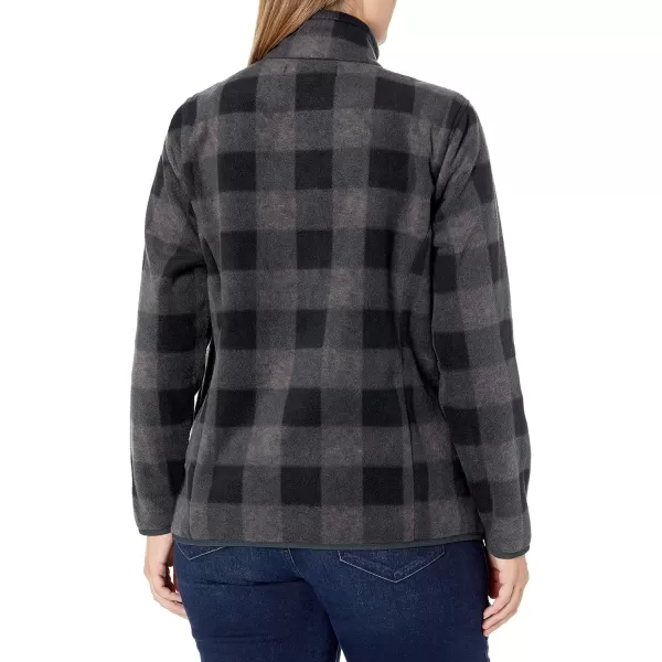 Amazon Essentials Womens ClassicFit FullZip Polar Soft Fleece Jacket Available in Plus SizePolyester Charcoal Buffalo Plaid