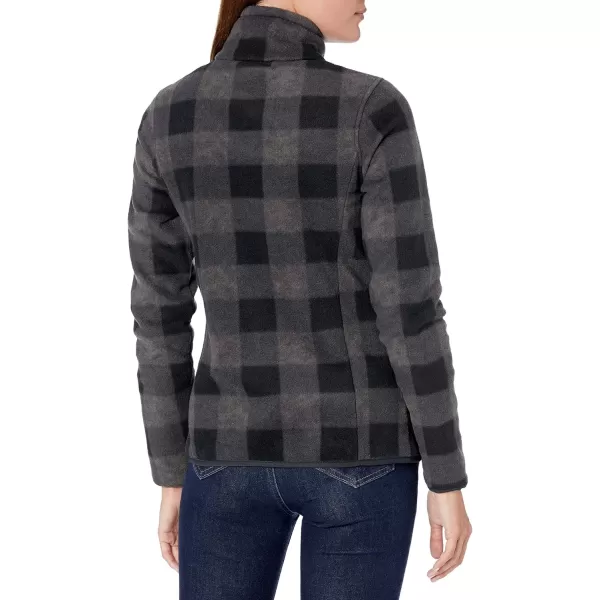 Amazon Essentials Womens ClassicFit FullZip Polar Soft Fleece Jacket Available in Plus SizePolyester Charcoal Buffalo Plaid