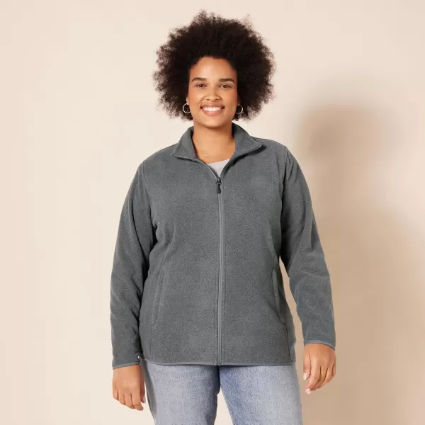 Amazon Essentials Womens ClassicFit FullZip Polar Soft Fleece Jacket Available in Plus SizePolyester Charcoal Heather