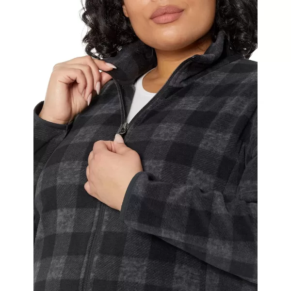 Amazon Essentials Womens ClassicFit FullZip Polar Soft Fleece Jacket Available in Plus SizePolyester Charcoal Mini Buffalo Plaid