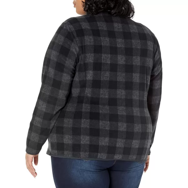 Amazon Essentials Womens ClassicFit FullZip Polar Soft Fleece Jacket Available in Plus SizePolyester Charcoal Mini Buffalo Plaid