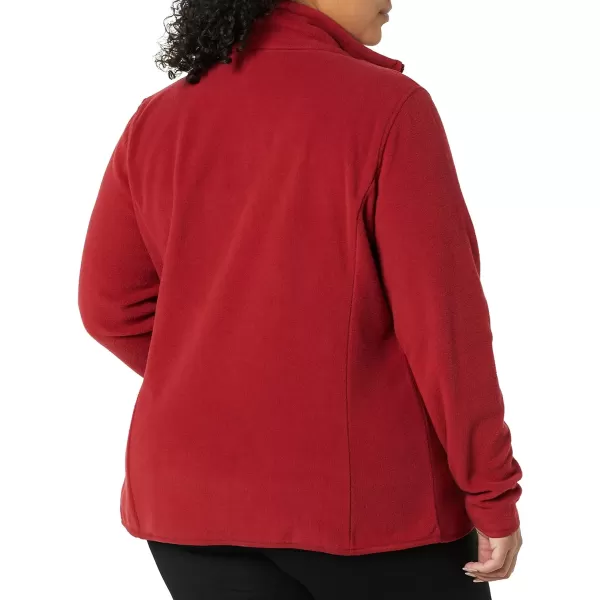 Amazon Essentials Womens ClassicFit FullZip Polar Soft Fleece Jacket Available in Plus SizePolyester Dark Red