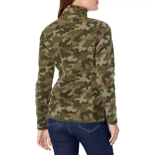 Amazon Essentials Womens ClassicFit FullZip Polar Soft Fleece Jacket Available in Plus SizePolyester Green Camo