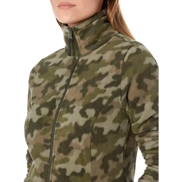 Amazon Essentials Womens ClassicFit FullZip Polar Soft Fleece Jacket Available in Plus SizePolyester Green Camo