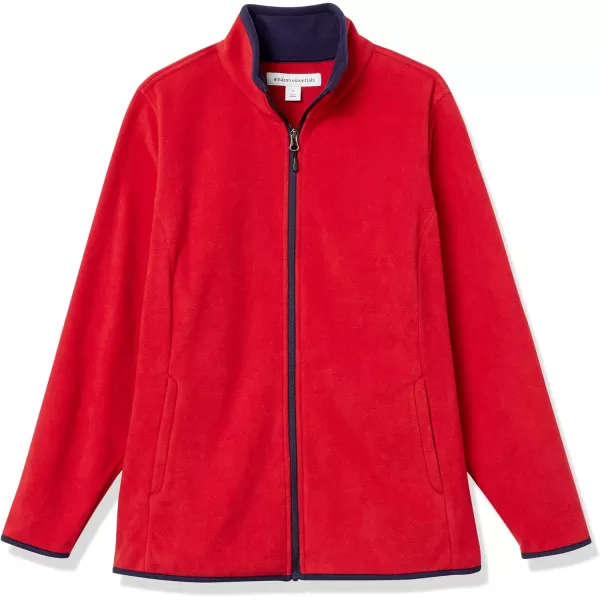 Amazon Essentials Womens ClassicFit FullZip Polar Soft Fleece Jacket Available in Plus SizePolyester Navy Red