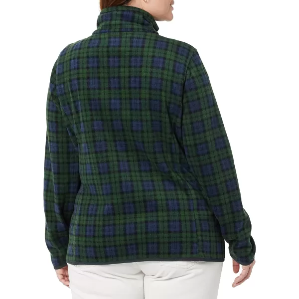 Amazon Essentials Womens ClassicFit FullZip Polar Soft Fleece Jacket Available in Plus SizePolyester NavyGreen Plaid