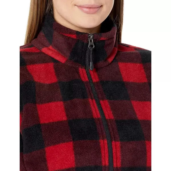 Amazon Essentials Womens ClassicFit FullZip Polar Soft Fleece Jacket Available in Plus SizePolyester RedBlack Buffalo Plaid