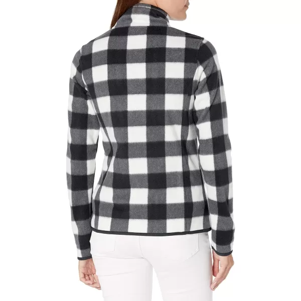 Amazon Essentials Womens ClassicFit FullZip Polar Soft Fleece Jacket Available in Plus SizePolyester WhiteBlack Buffalo Plaid